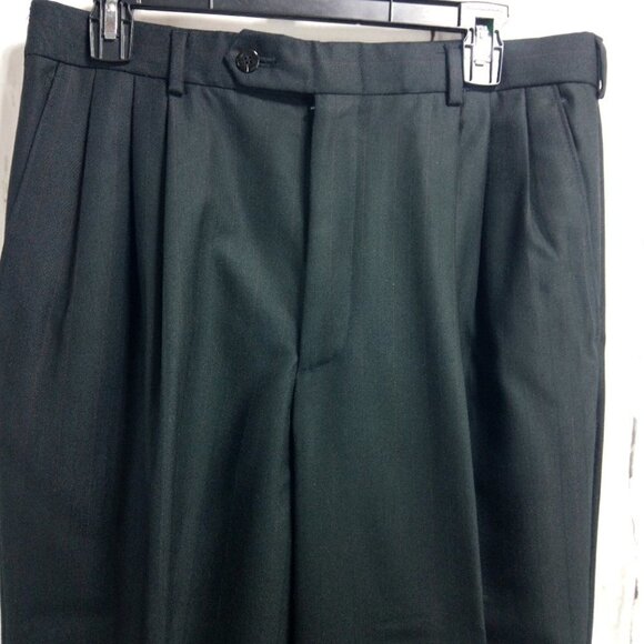 Trieste 41R 2 Button Black Herringbone Striped 2pc - Picture 12 of 15